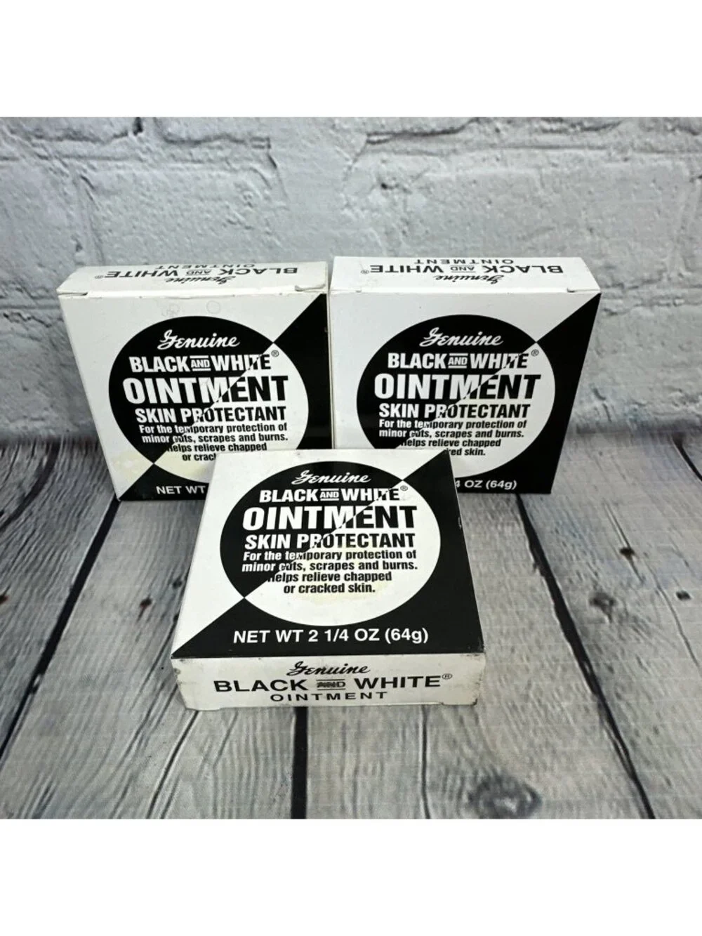 3-Genuine Black and White Ointment Skin Protectant 2.25 Oz New